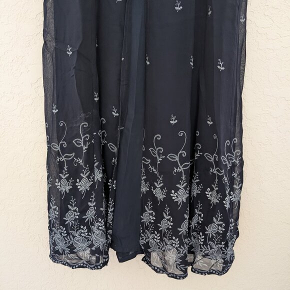 Vintage Victoria Holley 2 Piece Sheer Maxi Dress Buttons Size PM 90s - Picture 5 of 14